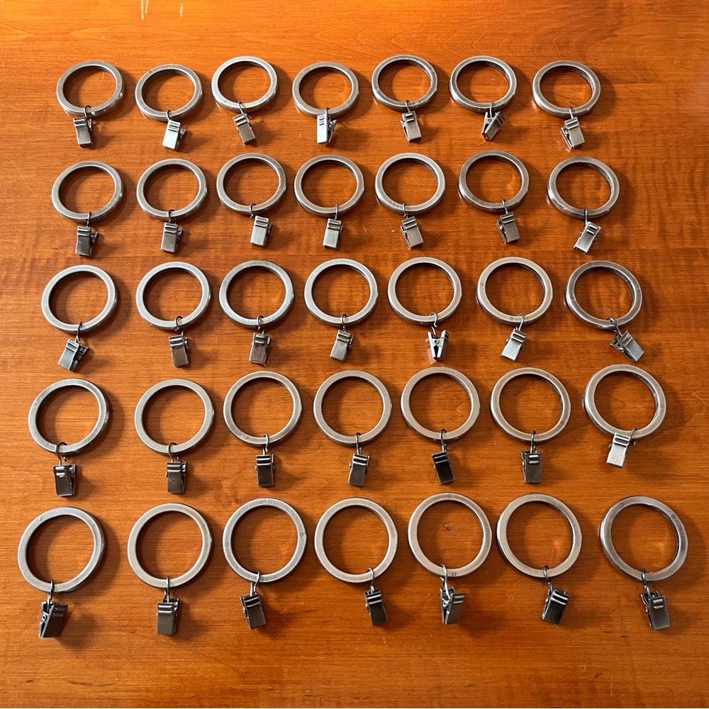 35 Pewter Curtain Clip Rings
